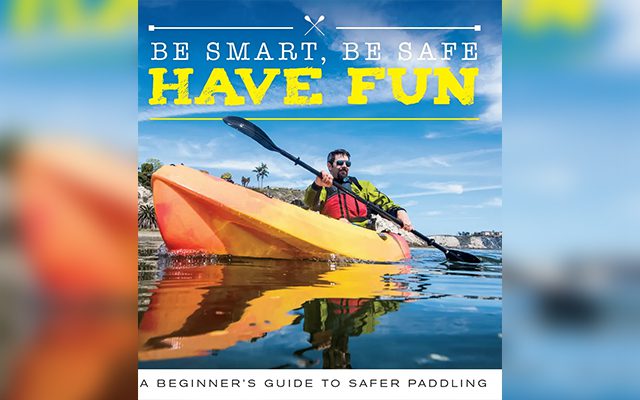 A colorful book cover featuring a person kayaking on calm water.