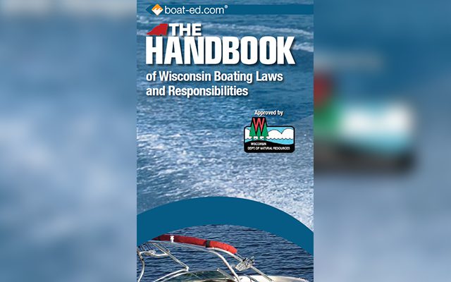 Cover of a boating laws handbook with a boat on water.