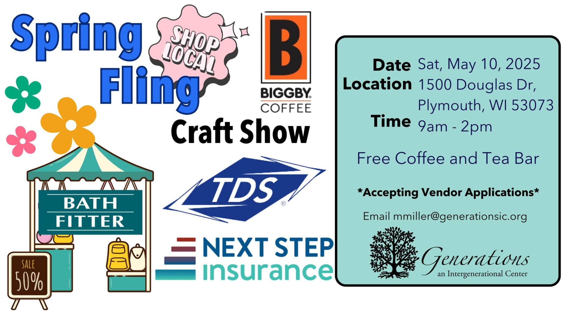 A flyer for a Craft Show sponsored by several businesses with event details.