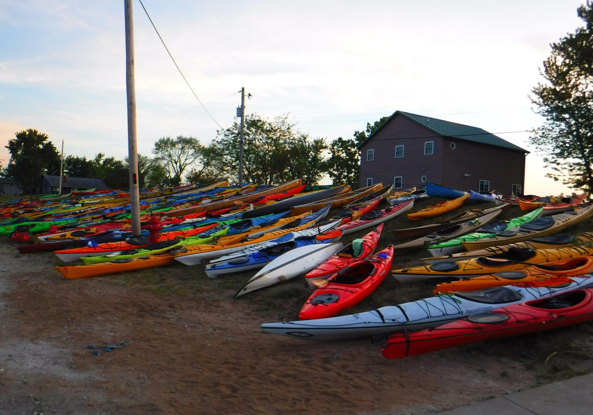 whole bunch of kayaks