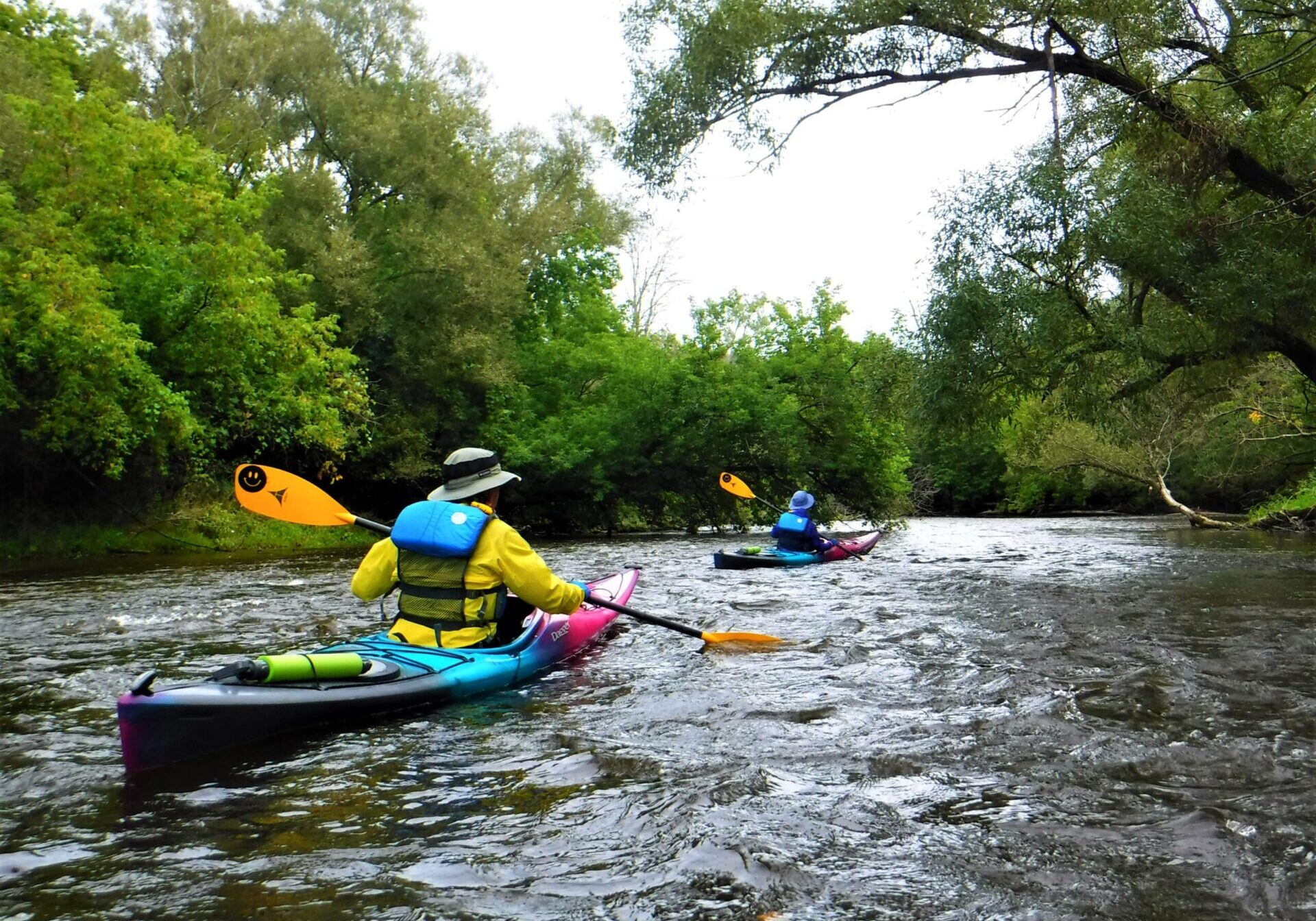 small riffles in the river