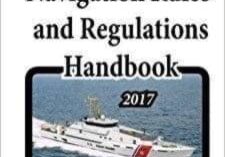 USCG navigation rule book has a coast guard rescue boat on the cover